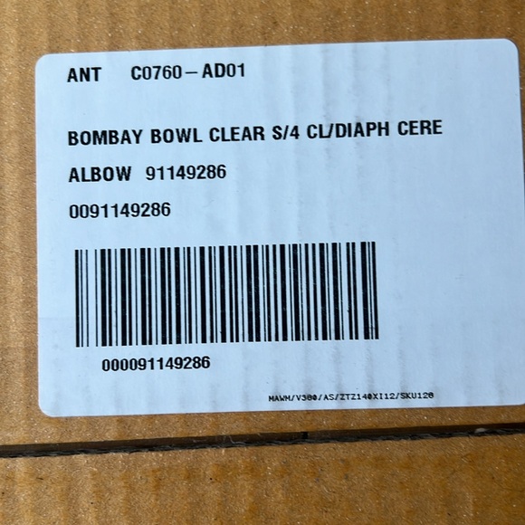 Anthropologie The Bombay Handblown Glass Cereal Bowls Clear, Set of 4, NEW - Picture 3 of 4